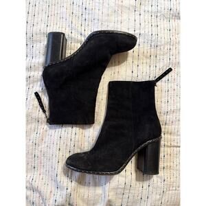 Rag & Bone Women’s Ladies Black Suede Studded Blythe Heeled Ankle Boots Size 39